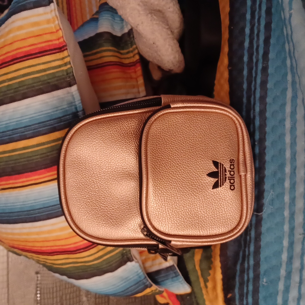 Adidas pink metallic backpack